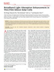 Broadband Light Absorption Enhancement in Thin-Film Silicon Solar ...