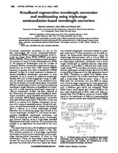 Broadband regenerative wavelength conversion and ... - OSA Publishing