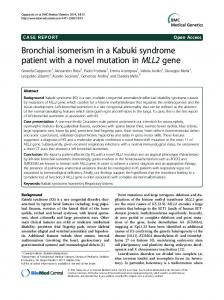 Bronchial isomerism in a Kabuki syndrome patient with a novel ...