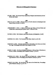 Bronze Age British bibliography - aprab