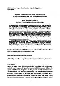 Browsing and Querying in Online Documentation: A Study ... - CiteSeerX