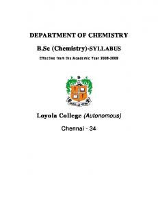 B.Sc (Chemistry)-SYLLABUS