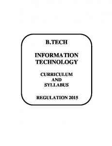 B.TECH INFORMATION TECHNOLOGY