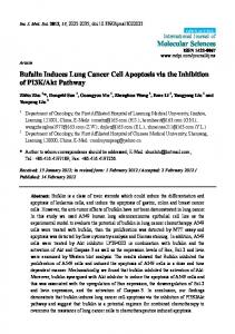 Bufalin Induces Lung Cancer Cell Apoptosis via the ... - CiteSeerX