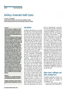 Building a Sustainable Health System