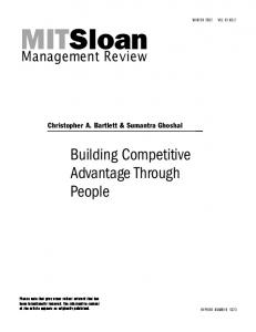 Building Competitive Advantage Through People