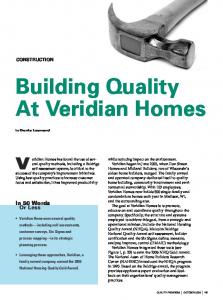 Building Quality At Veridian Homes - MAFIADOC.COM