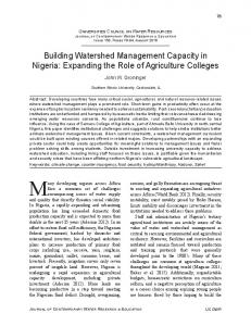 Building Watershed Management Capacity in ... - Wiley Online Library