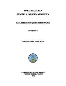 buku kegiatan pembelajaran mahasiswa - Keperawatan, Kesehatan ...