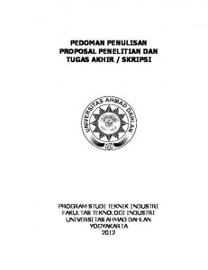 Buku Pedoman Penulisan Skripsi