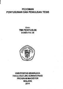 Buku Pedoman Penulisan Tesis