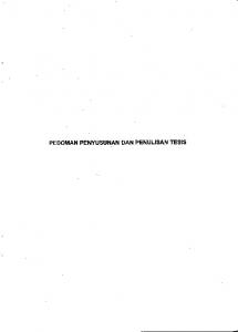 Buku Pedoman Penyusunan dan Penulisan Tesis