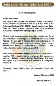 Buku Saku Reformasi Birokrasi BPN RI - Badan Pertanahan Nasional