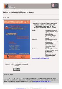 Bulletin of the Geological Society of Greece