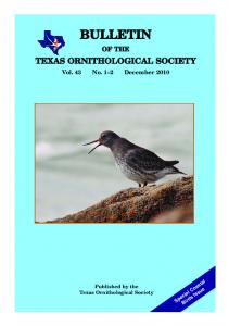 bulletin - Texas Ornithological Society