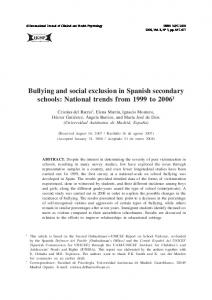 Bullying and social exclusion in Spanish secondary schools - CiteSeerX