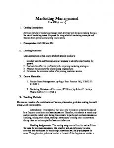 BUS 469 - Marketing Management