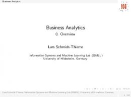 Business Analytics - 0. Overview