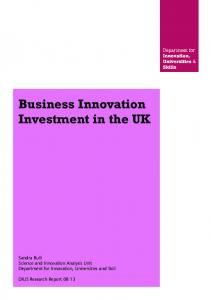 Business Innovation Investment in the UK - Core