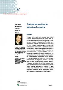 Business perspectives on Ubiquitous Computing