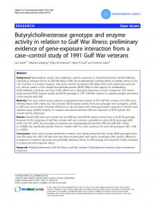 Butyrylcholinesterase genotype and enzyme activity in relation ... - Core