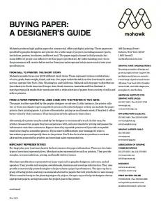 BUYING PAPER: A DESIGNER'S GUIDE