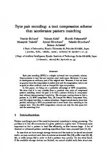 Byte pair encoding - CiteSeerX