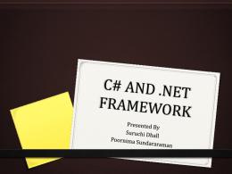 C# AND .NET FRAMEWORK