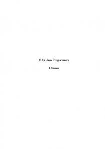 C for Java Programmers