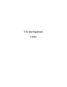 C for Java Programmers