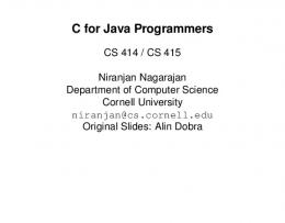 C for Java Programmers