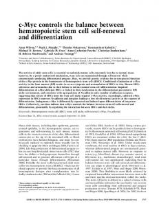 c-Myc controls the balance between hematopoietic stem cell self ...