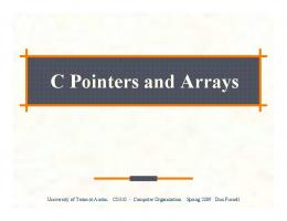 C Pointers and Arrays