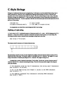 C-Style Strings - facultyfp.salisbu...