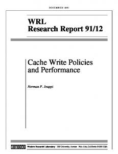 Cache Write Policies and Performance