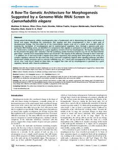 Caenorhabditis elegans - PLOS