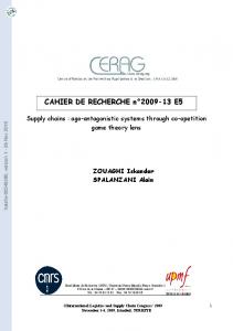 CAHIER DE RECHERCHE n 2009-13 E5