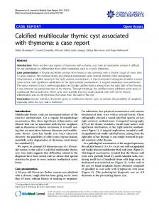 Calcified multilocular thymic cyst associated with thymoma: a case report