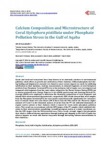 Calcium Composition and Microstructure of Coral Stylophora pistillata ...