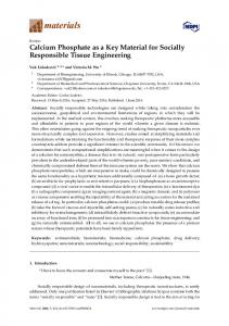 Calcium Phosphate as a Key Material for Socially Responsible ... - MDPI