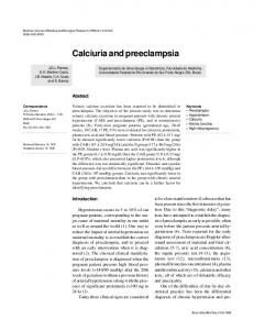 Calciuria and preeclampsia - lume ufrgs