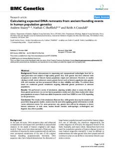 Calculating expected DNA remnants from ancient founding events in ...