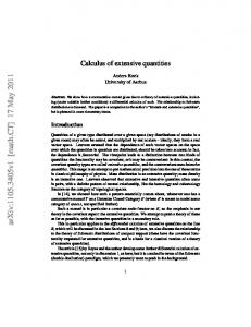 Calculus of extensive quantities