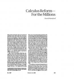 Calculus Reform--For the Millions