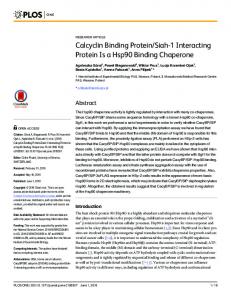 Calcyclin Binding Protein/Siah-1 Interacting ... - Semantic Scholar