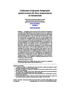 Calibration of dynamic holographic optical tweezers ... - OSA Publishing