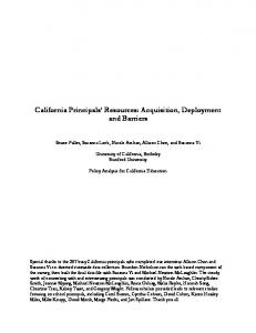 California Principals' Resources: Acquisition, Deployment and Barriers