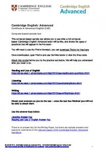 Cambridge English: Advanced