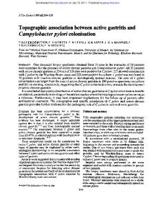 Campylobacter pylori colonisation