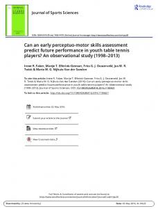 Can an early perceptuo-motor skills assessment